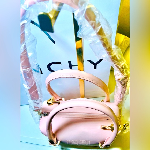 Givenchy Pink Crossbody Pouch Bundle W/Pink Pearl Silver Compact Mirror - Picture 6 of 8